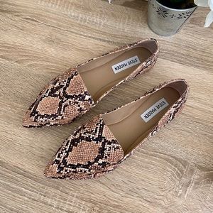 Steve Madden Feather Studded Loafer Tan Snake